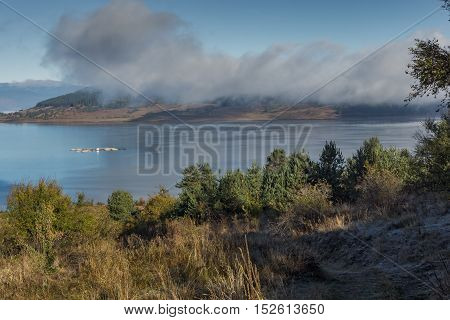 Autumn panorama of Batak Reservoir, Pazardzhik Region, Bulgaria