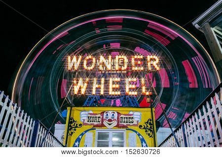 coney island wonder wheel long exposure during the summer