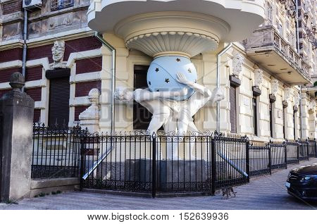 Beautiful old house with the Atlanteans (Faltz-Fein House) in Odessa Ukraine