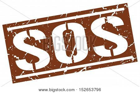 sos. stamp. square grunge vintage isolated. sign