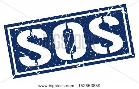 sos. stamp. square grunge vintage isolated. sign