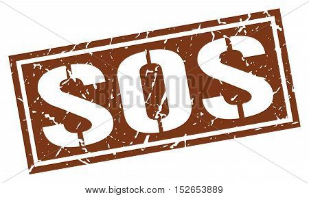 sos. stamp. square grunge vintage isolated. sign