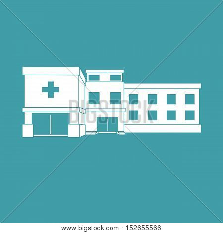 Stock vector illustration with contemporary multistorey hospital