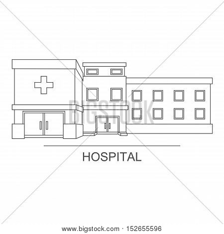Stock vector illustration with contemporary multistorey hospital