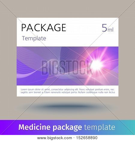 Medicine package template. Designed text. Vector illustration