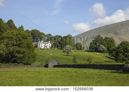 Fine house overlooking Grasmere village, The Lake District, Cumbria, England