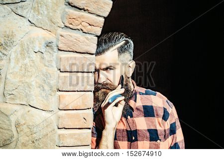 Hipster Cutting With Razor