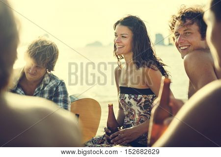 Beach Vacation Enjoying Holiday Relaxation Concept