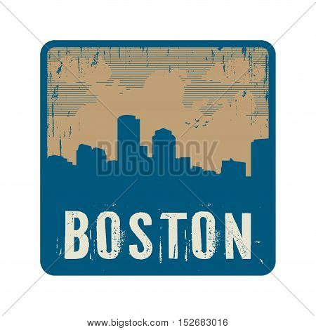 Grunge vintage stamp with text Boston vector illustration