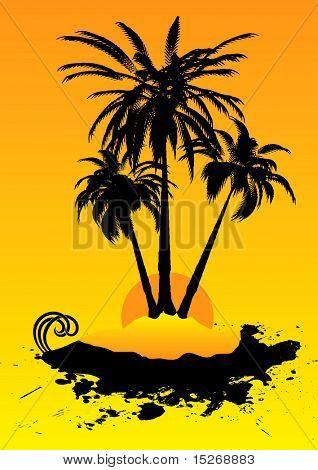 Remote deserted island illustration that is an ideal holiday destination