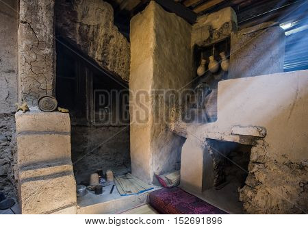Kitchen in a traditional Omani house in Bait Al Safah