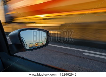 blurred action from car at high speed