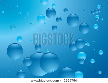 물 파랑에서 다른 음영에서 버블 배경 영감