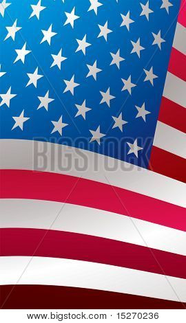 Cerca de la bandera estadounidense en blanco rojo y azul