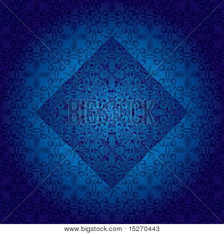 illustrierte Wallpaper Design in blau, nahtlos repea