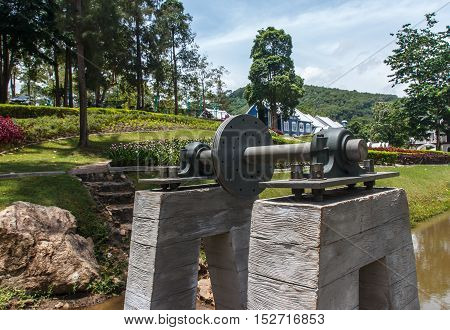 The shaft of an electric motor rotor, with bearing