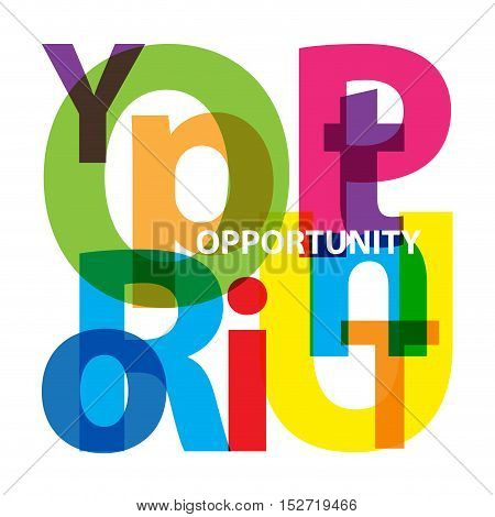 Vector opportunity. Isolated confused broken colorful text
