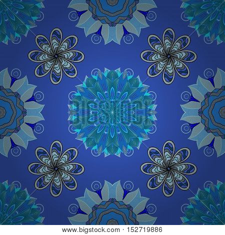 Blue lace. Round lace pattern on an azure background