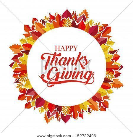 Leaves icon. Thanks given and autumn season theme. Colorful design. Vector illustration