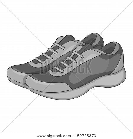 Sport sneakers icon. Gray monochrome illustration of sport sneakers vector icon for web