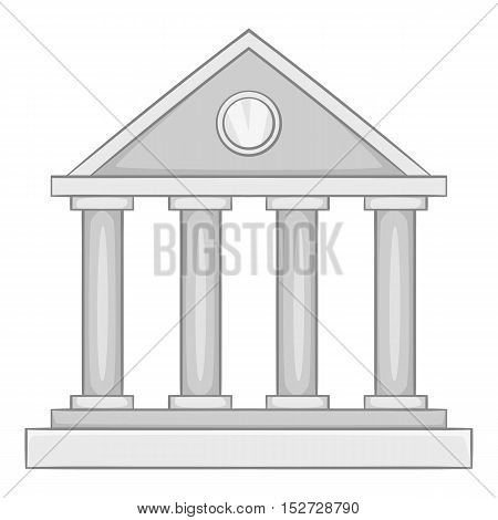 Roman colonnade icon. Gray monochrome illustration of roman colonnade vector icon for web