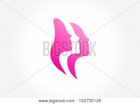 Beautiful woman silhouette. Creative symbol for your business