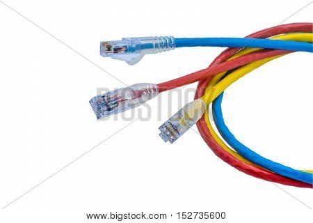 UTP cables patch cord isolated on white background