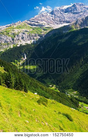 Waterfall In Klausen Pass, Switzerland