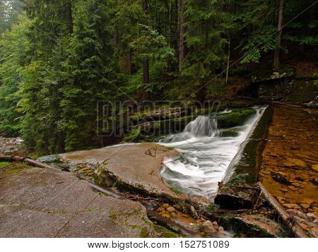 Szklarka waterfall - the second highest waterfall in the Polish Giant Mountains, Europe