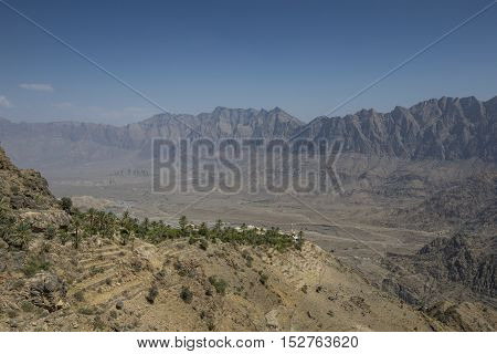 remote Wakan Village in the mountains of Oman