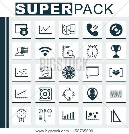 Set Of 25 Universal Editable Icons For Human Resources, Project Management And Statistics Topics. In