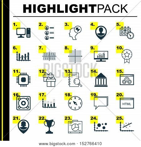 Set Of 25 Universal Editable Icons For Project Management, Travel And Hr Topics. Includes Icons Such
