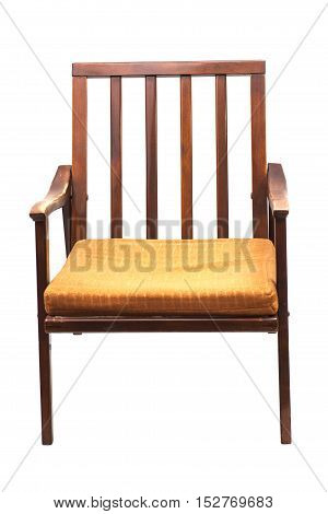 wooden vintage sofa isolated on white background