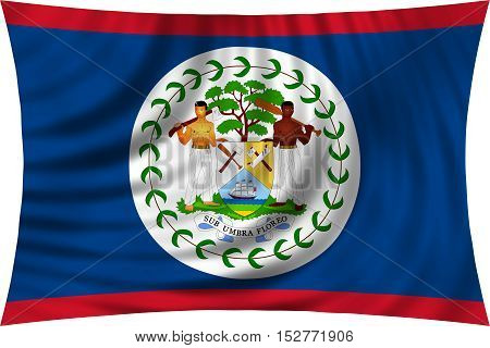 Belizean national official flag. Patriotic symbol banner element background. Correct colors. Flag of Belize waving isolated on white 3d illustration