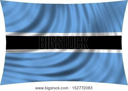 Botswanan national official flag. African patriotic symbol banner element background. Correct colors. Flag of Botswana waving isolated on white 3d illustration