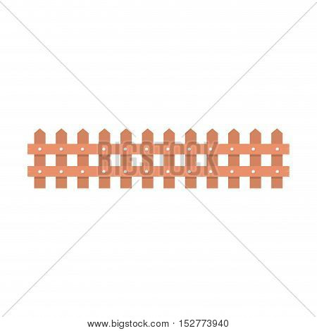 wooden fence icon over white background. vector illustration