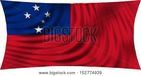 Samoan national official flag. Patriotic symbol banner element background. Correct colors. Flag of Samoa waving isolated on white 3d illustration