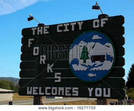 Forks, Washington velkommen tegn