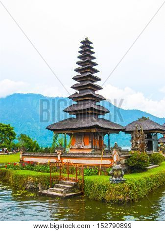 Pura Ulan Danu Beratan Water Temple in Bali Indonesia.