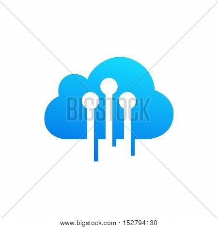 Cloud computing and storage vector logo. Technology design template