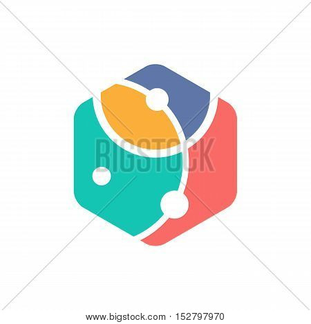 Abstract Hexagonal Networks Symbol. Creative Vector Design