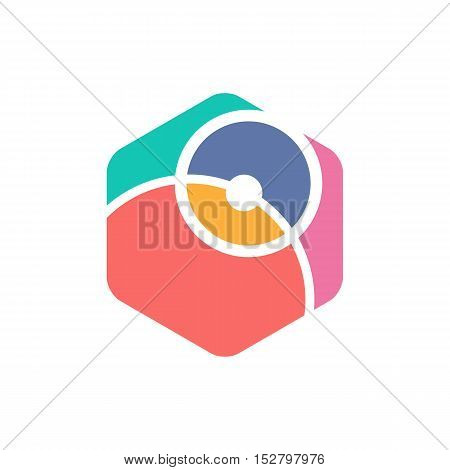 Abstract Hexagonal Networks Symbol. Creative Vector Design