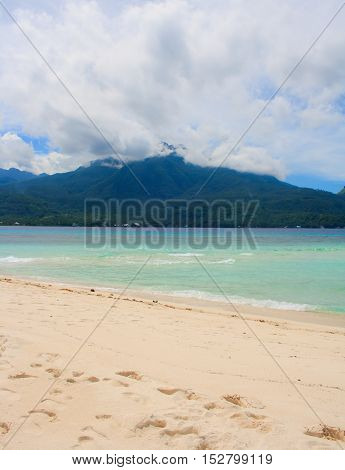 White island and volcano. Camiguin island. Philippines.