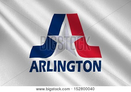 Flag of Arlington in Texas state USA. 3D illustration
