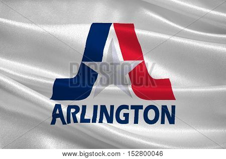 Flag of Arlington in Texas state USA. 3D illustration