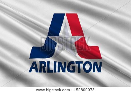Flag of Arlington in Texas state USA. 3D illustration
