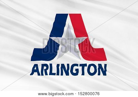 Flag of Arlington in Texas state USA. 3D illustration