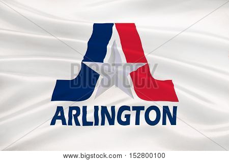 Flag of Arlington in Texas state USA. 3D illustration