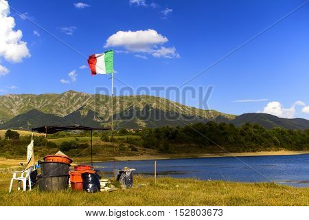 Campotosto lake and Monti della Laga - Aquila Italy
