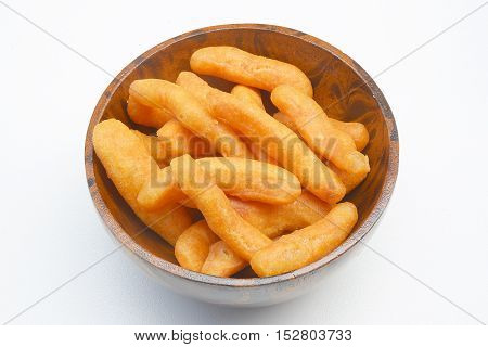 deep-fried dough stick (Patongko) in a dish